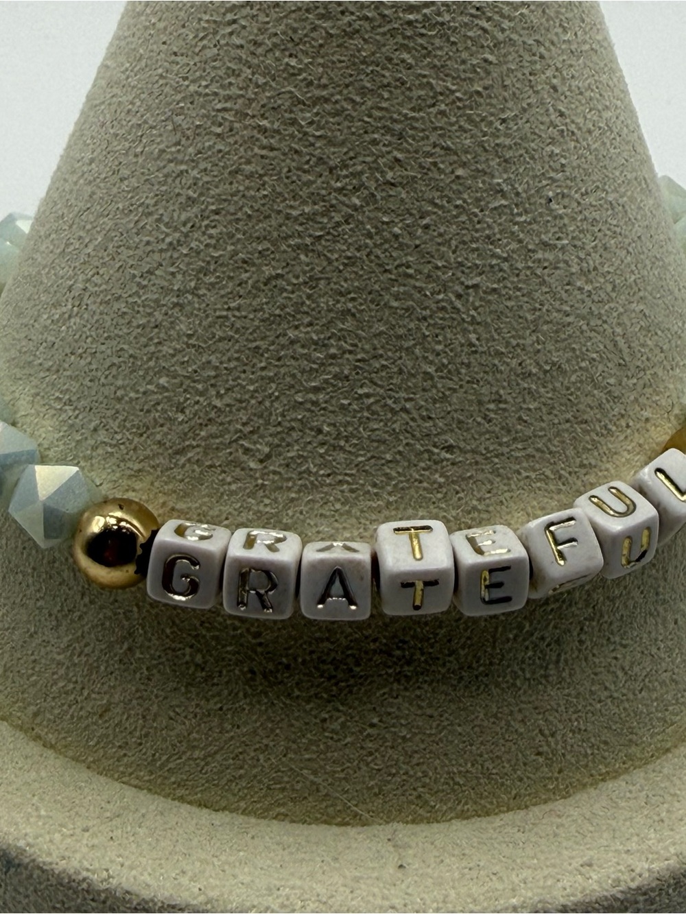 Hope Anchor & Crew Grateful Bracelet Blue Beaded Stretch Philanthropic Jewelry